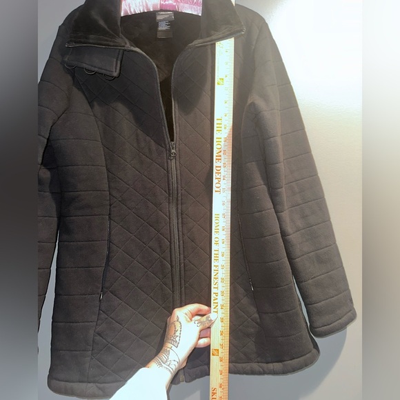 The North Face Quilted Fleece Jacket Women’s Large – Full Zip High Neck Black - Picture 9 of 12